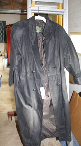 lot 436 image: Black leather coat