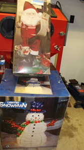 lot 491 image: Santa and Lighted Snowman