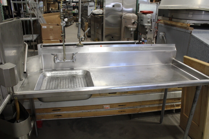 lot 28 image: Dirty Dish Table w Pre-rinse sprayer