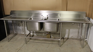 lot 28 image: 2-Bay Stainless Sink by Advance Tabco -   New & Never Used - YOU BET