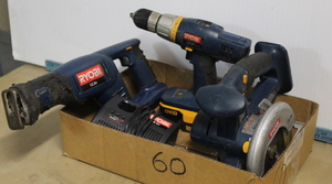 lot 60 image: 3 Piece Ryobi Set
