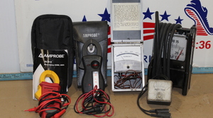 lot 77 image: Nice Amprobe ACD-4 Mini Clamp With Vintage Meters